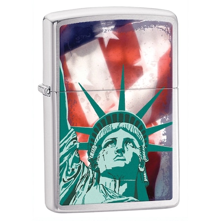 Zippo 2024 Zippo Custom Liberty Satin Chrome 28282 ZIP-207CI001582